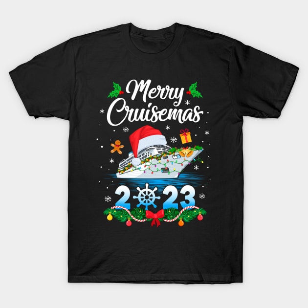 Merry Cruisemas 2023 Christmas Santa Reindeer Cruise Ship T-Shirt by James Green